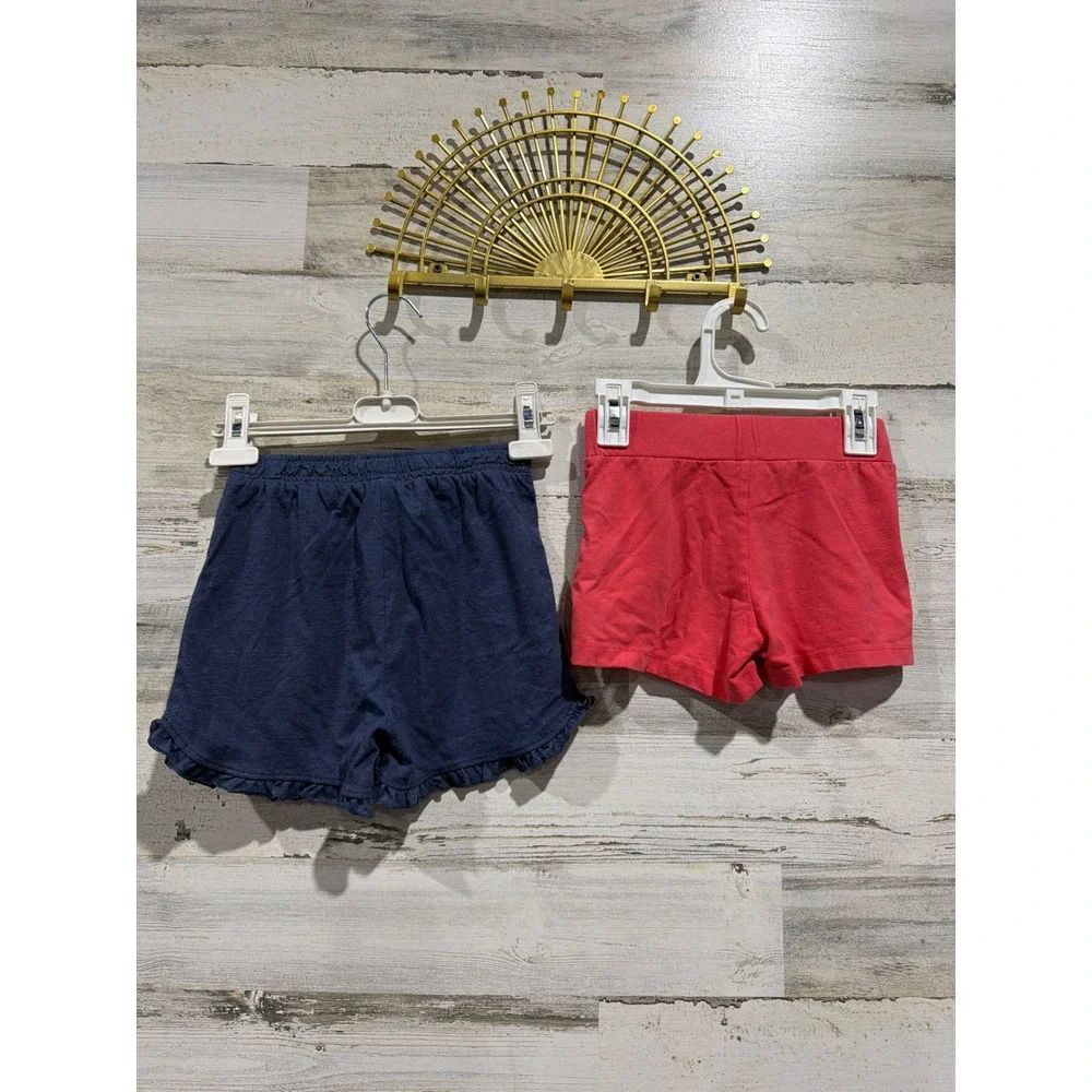 Nike Lucky Penny Gymboree Shorts Girls 6 6X Orange Blue Coral Athletic Ruffle